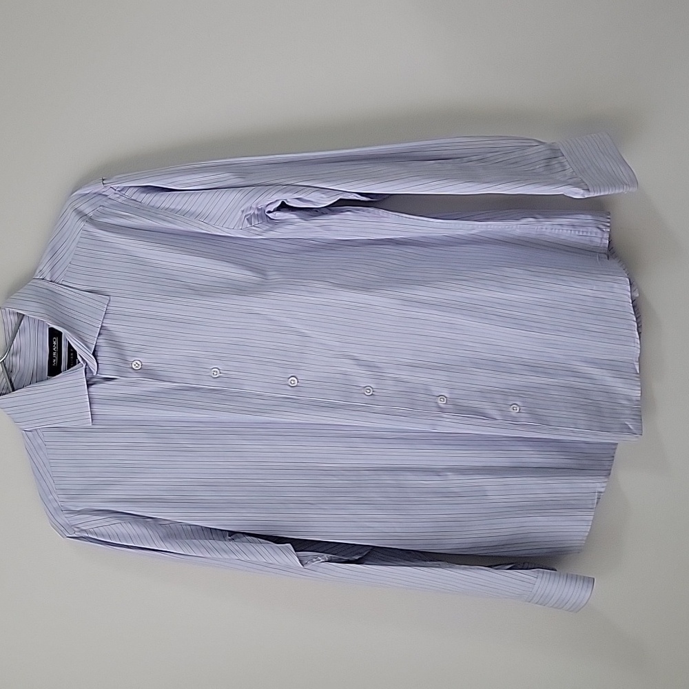 MURANO Classic Blue Striped Men's Shirt Size M 100% Cotton